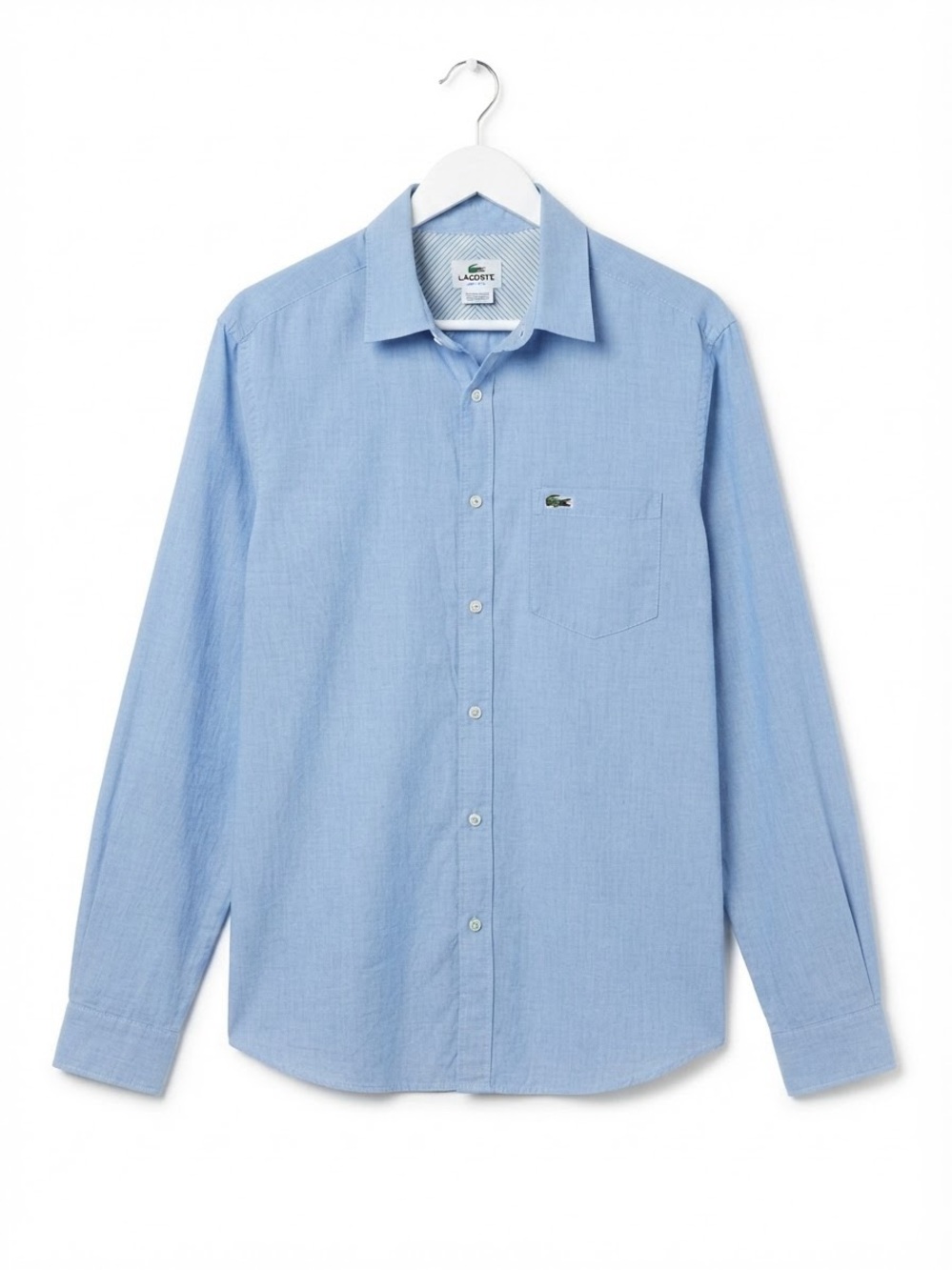 Lacoste Men's Slim Fit Long Sleeve Button-Down Shirt - Size 44 (US XL) Chambray